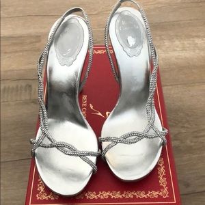 Rene Caovilla Silver Sandal